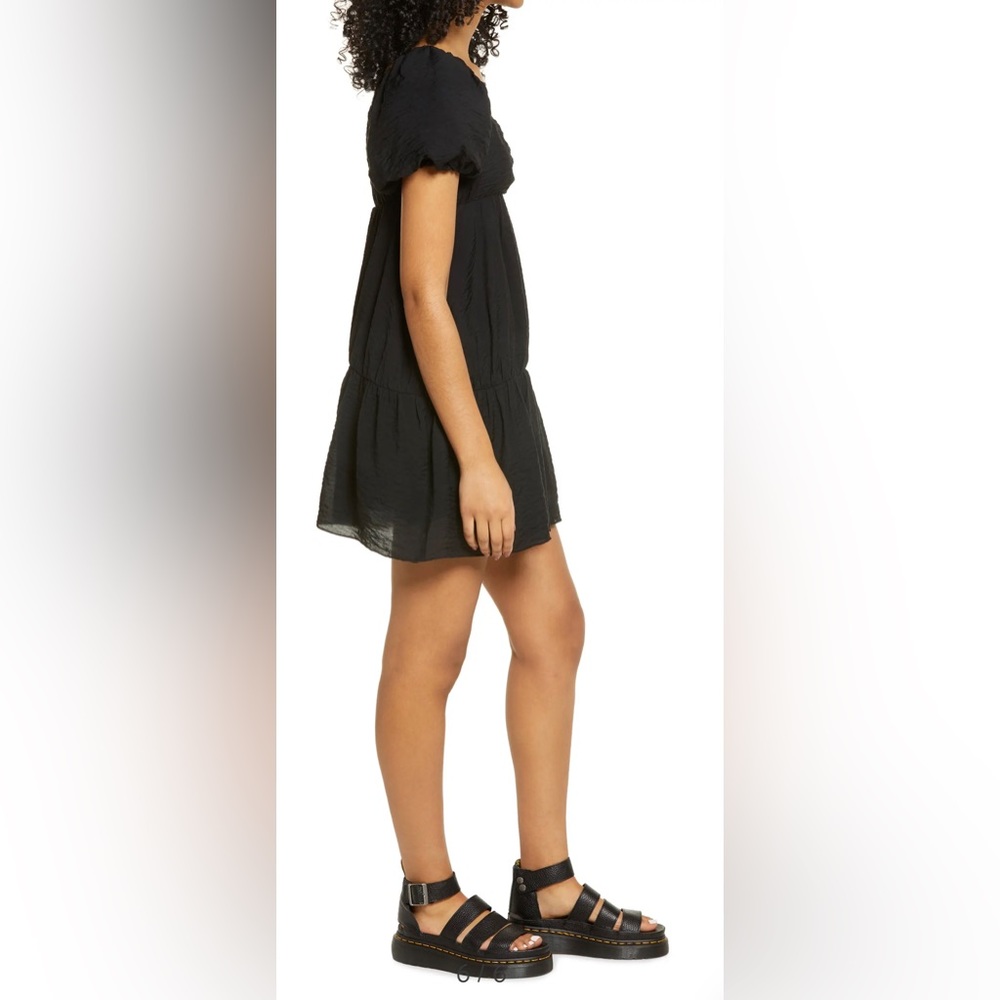 BP. Puff Sleeve Black Taffeta Mini Dress Size S (4-6) NWT - Picture 5 of 13